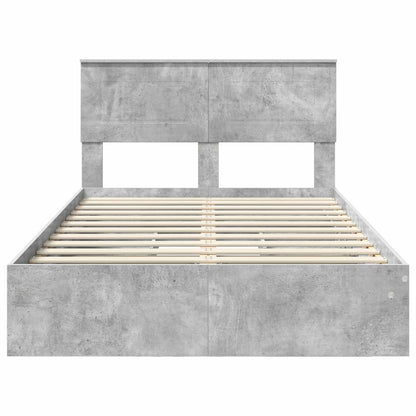 vidaXL Storage Bed Concrete Grey 135 x 190 cm Engineered Wood