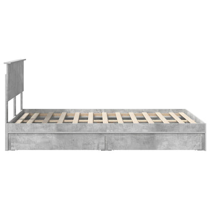 vidaXL Storage Bed Concrete Grey 135 x 190 cm Engineered Wood