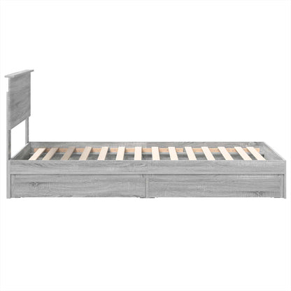 vidaXL Storage Bed Grey Sonoma 100 x 200 cm Engineered Wood