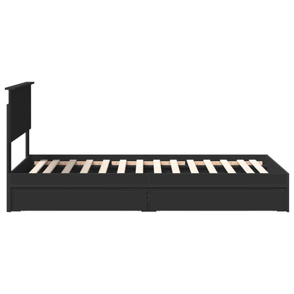 vidaXL Storage Bed with Headboard Black 90 x 190 cm Engineered Wood