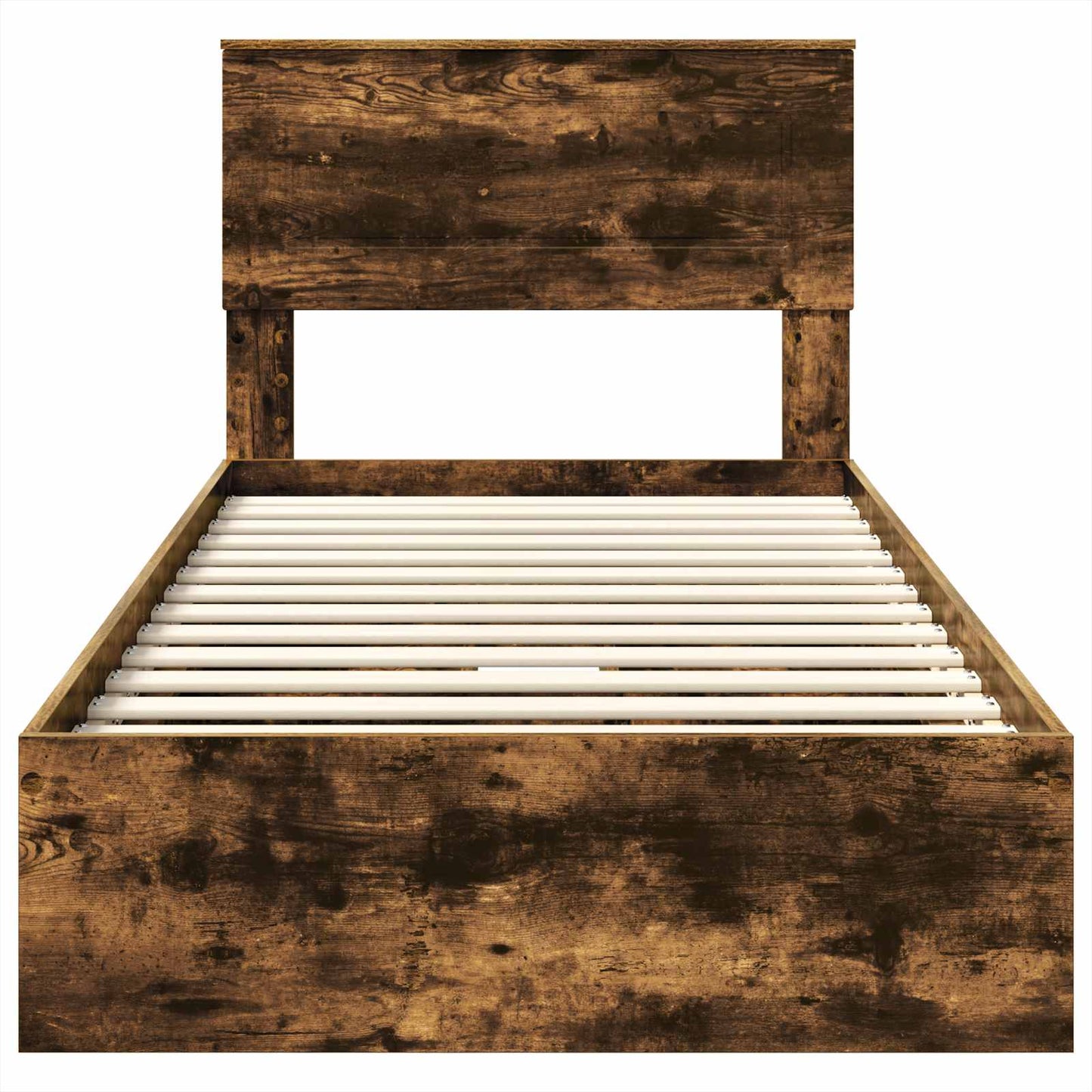 vidaXL Storage Bed with Drawer Smoked Oak 90 x 200 cm Engineered Wood