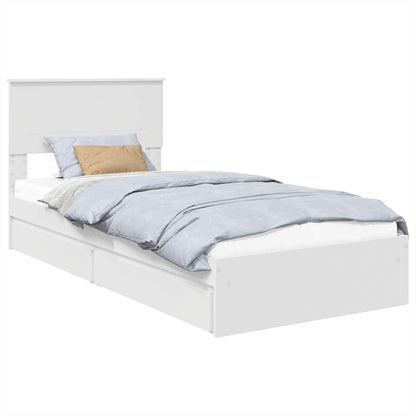 vidaXL Storage Bed with Headboard White 75 x 190 cm Engineered Wood