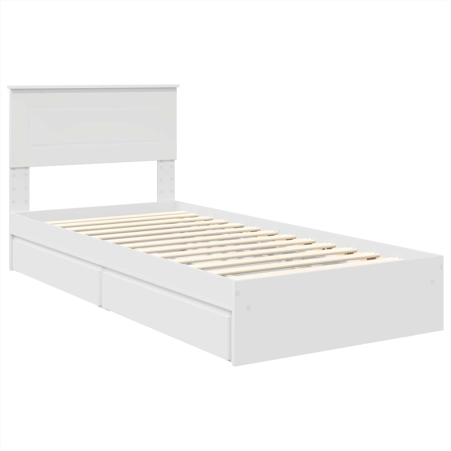 vidaXL Storage Bed with Headboard White 75 x 190 cm Engineered Wood