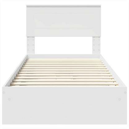 vidaXL Storage Bed with Headboard White 75 x 190 cm Engineered Wood