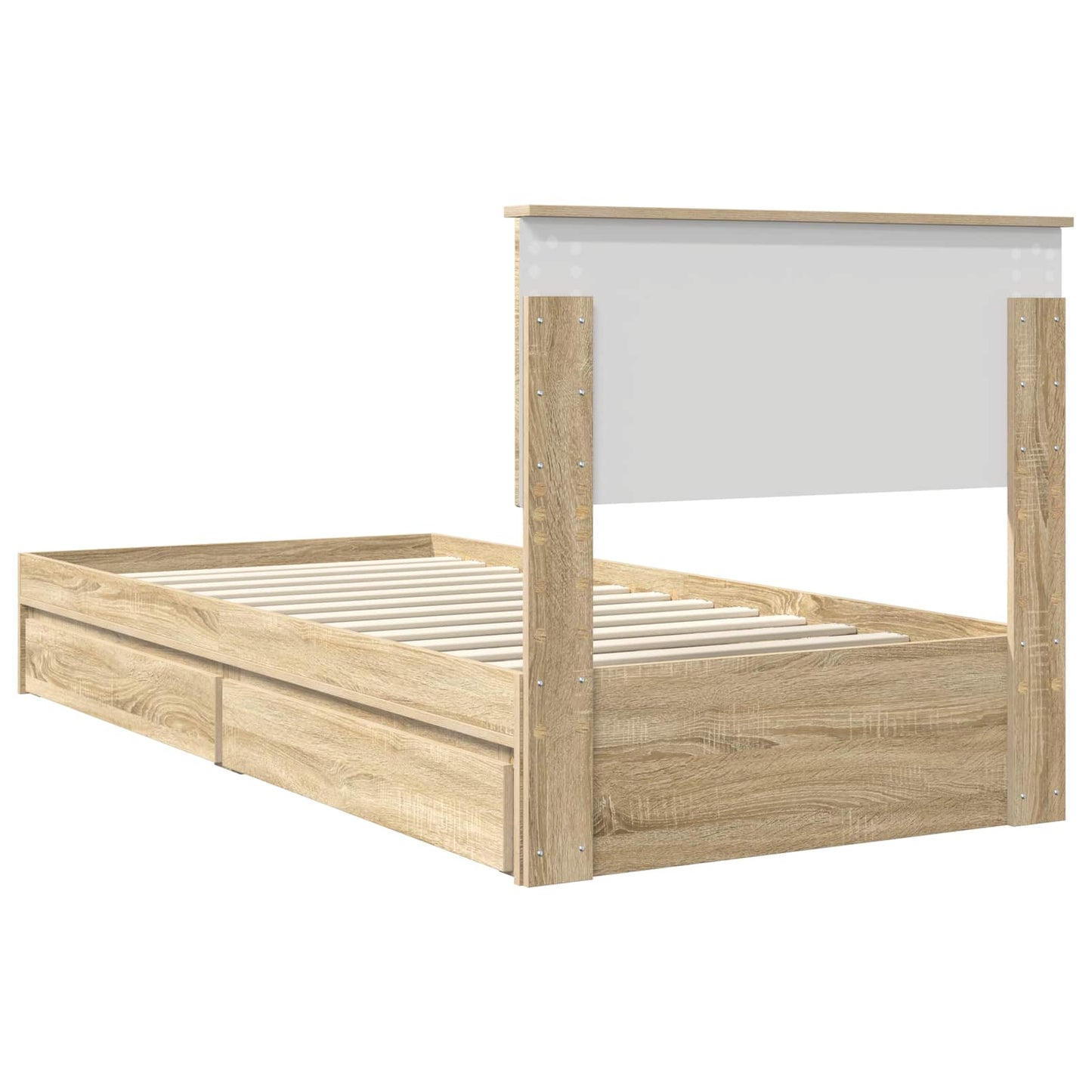 vidaXL Storage Bed with Drawer Sonoma Oak 75 x 190 cm Engineered Wood