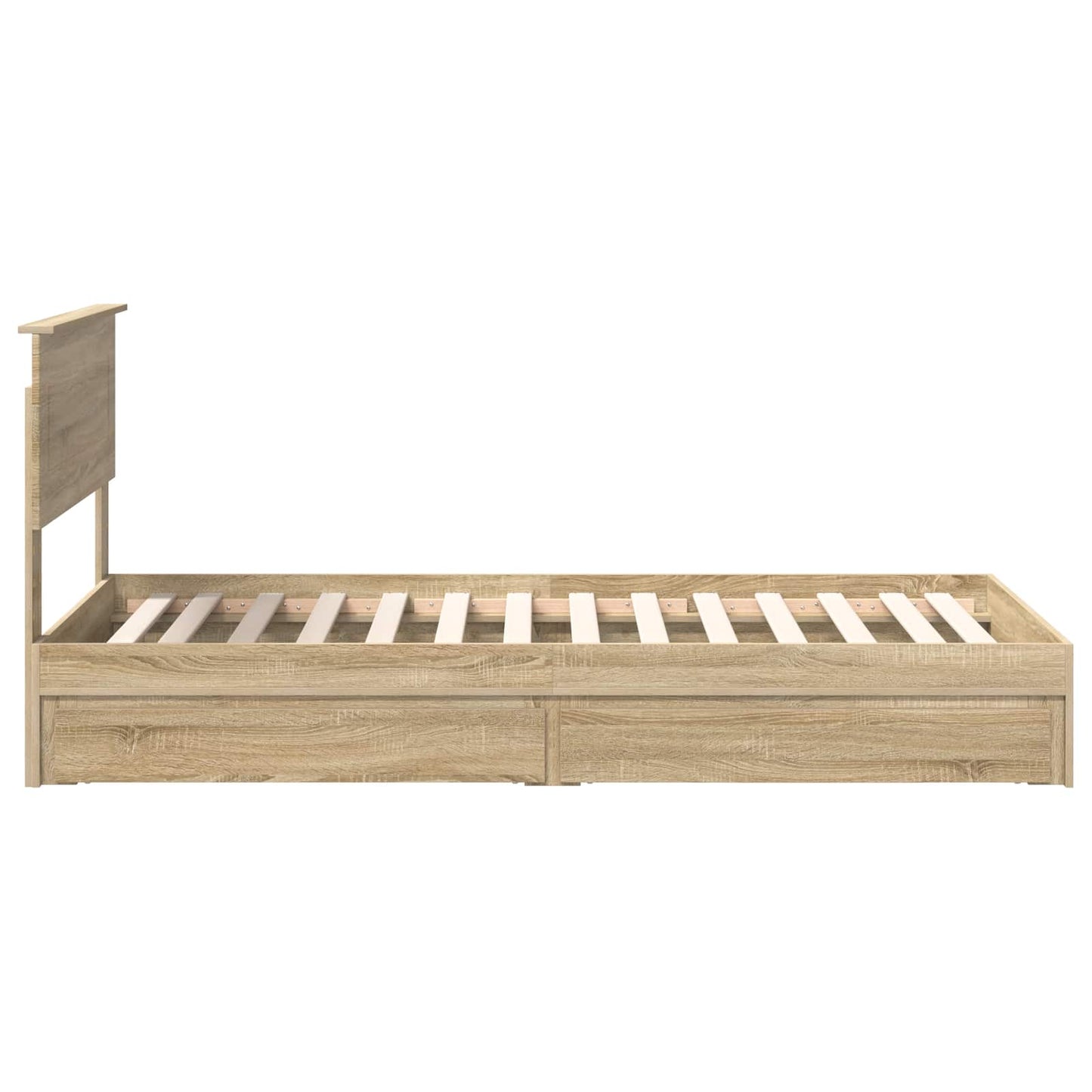 vidaXL Storage Bed with Drawer Sonoma Oak 75 x 190 cm Engineered Wood