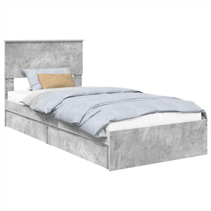 vidaXL Storage Bed Concrete Grey 70 x 190 cm Engineered Wood