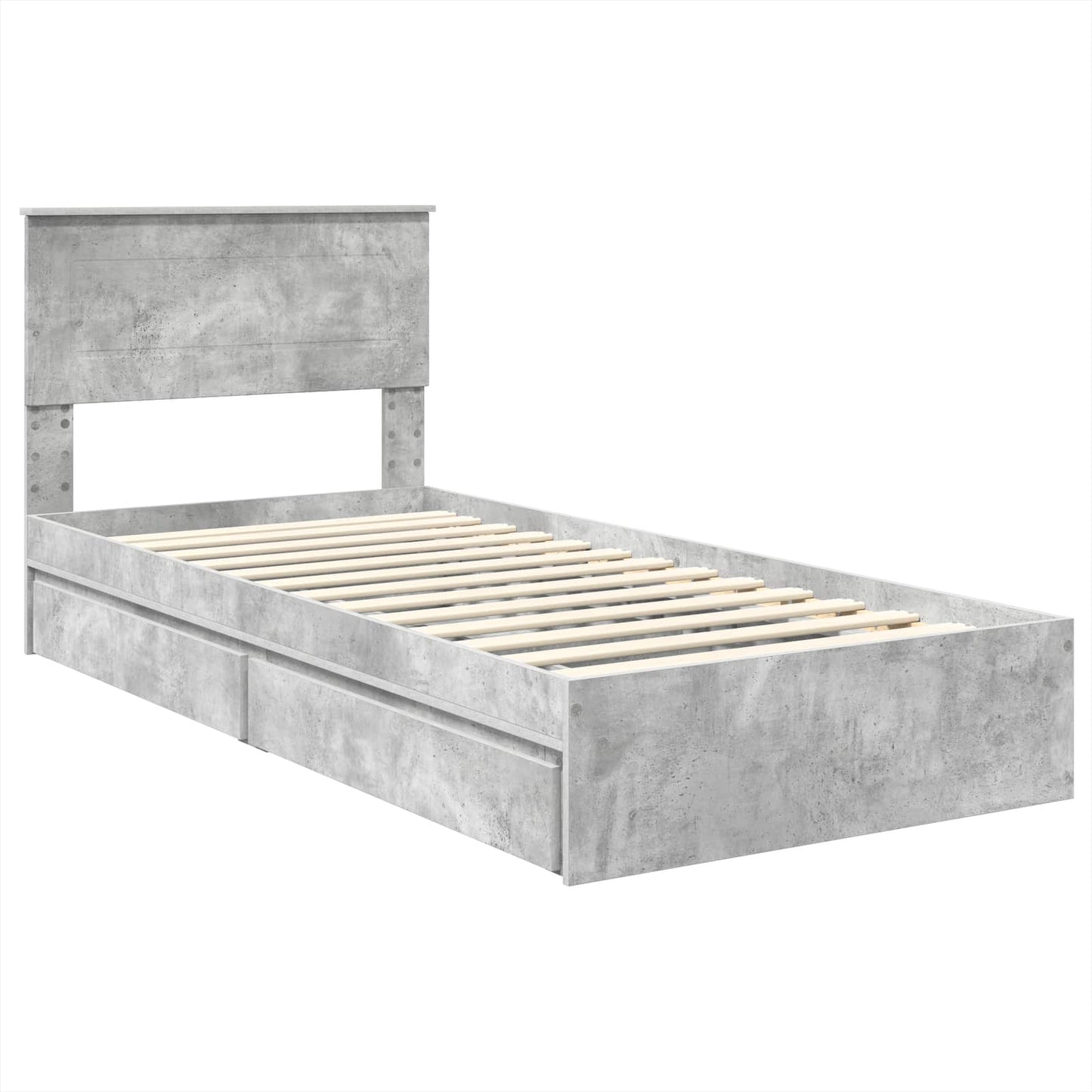 vidaXL Storage Bed Concrete Grey 70 x 190 cm Engineered Wood