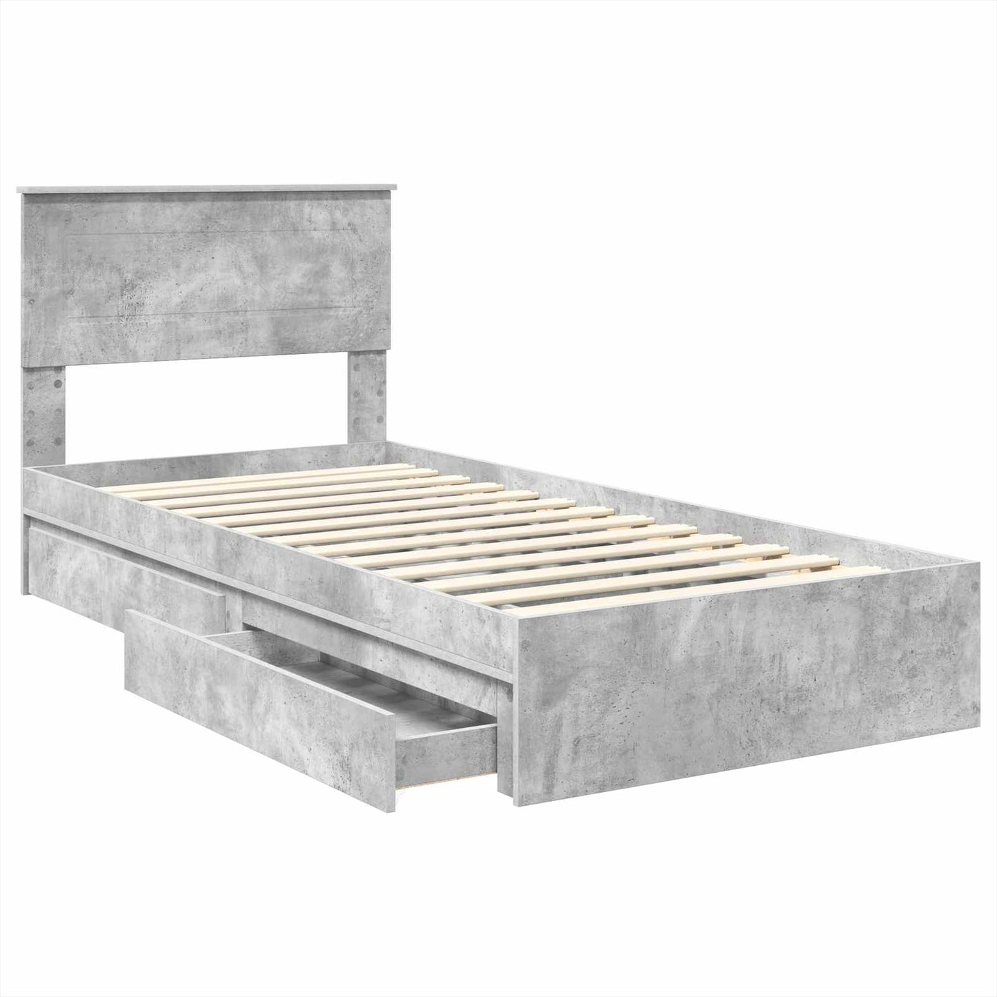 vidaXL Storage Bed Concrete Grey 70 x 190 cm Engineered Wood