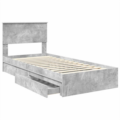 vidaXL Storage Bed Concrete Grey 70 x 190 cm Engineered Wood