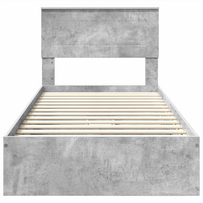 vidaXL Storage Bed Concrete Grey 70 x 190 cm Engineered Wood