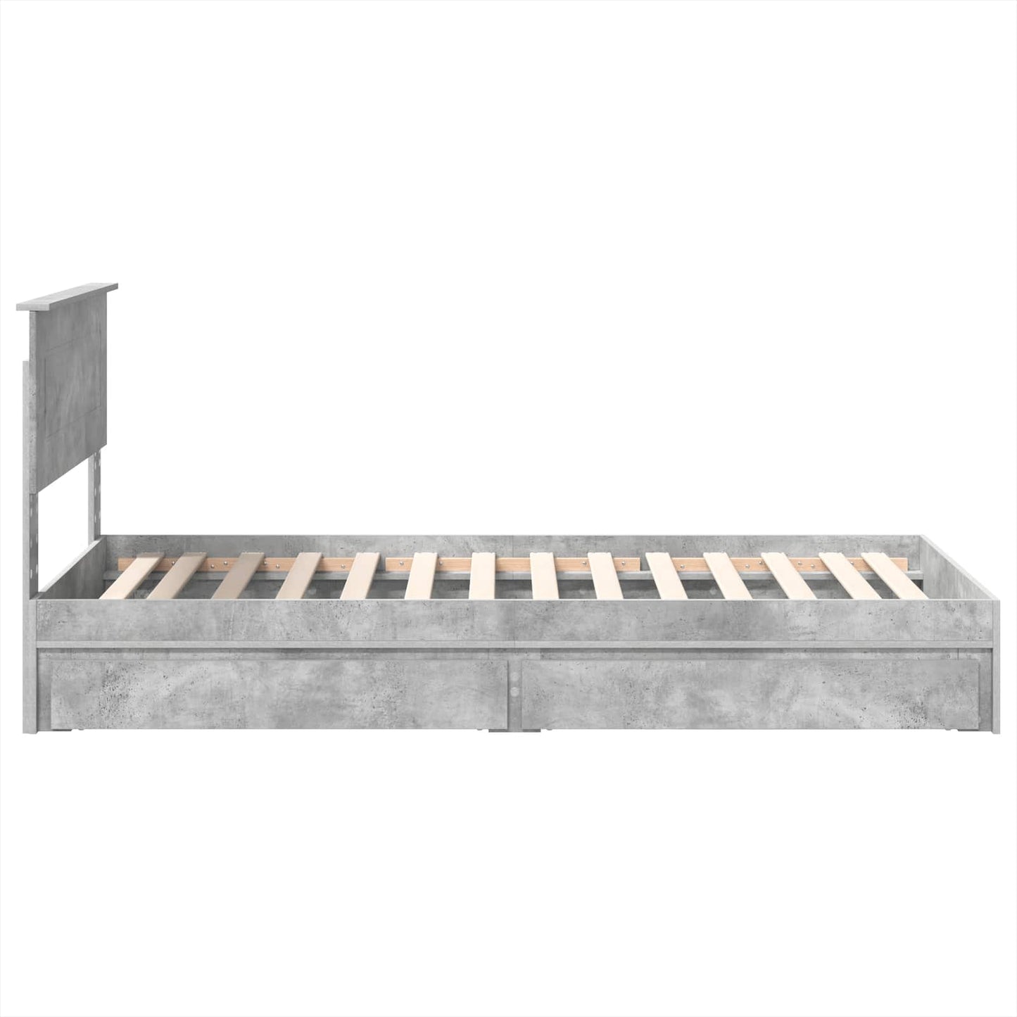 vidaXL Storage Bed Concrete Grey 70 x 190 cm Engineered Wood