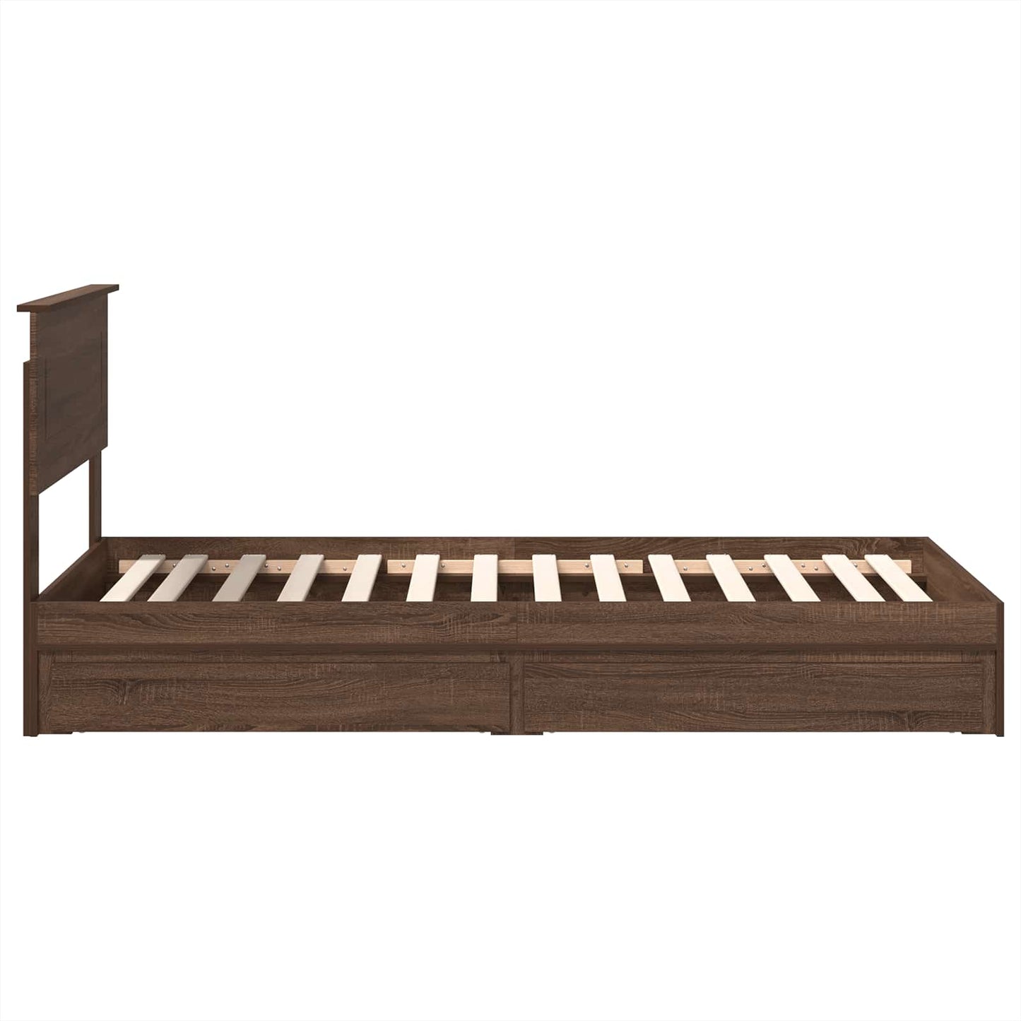 vidaXL Storage Bed with Drawer Brown Oak 75 x 190 cm Engineered Wood