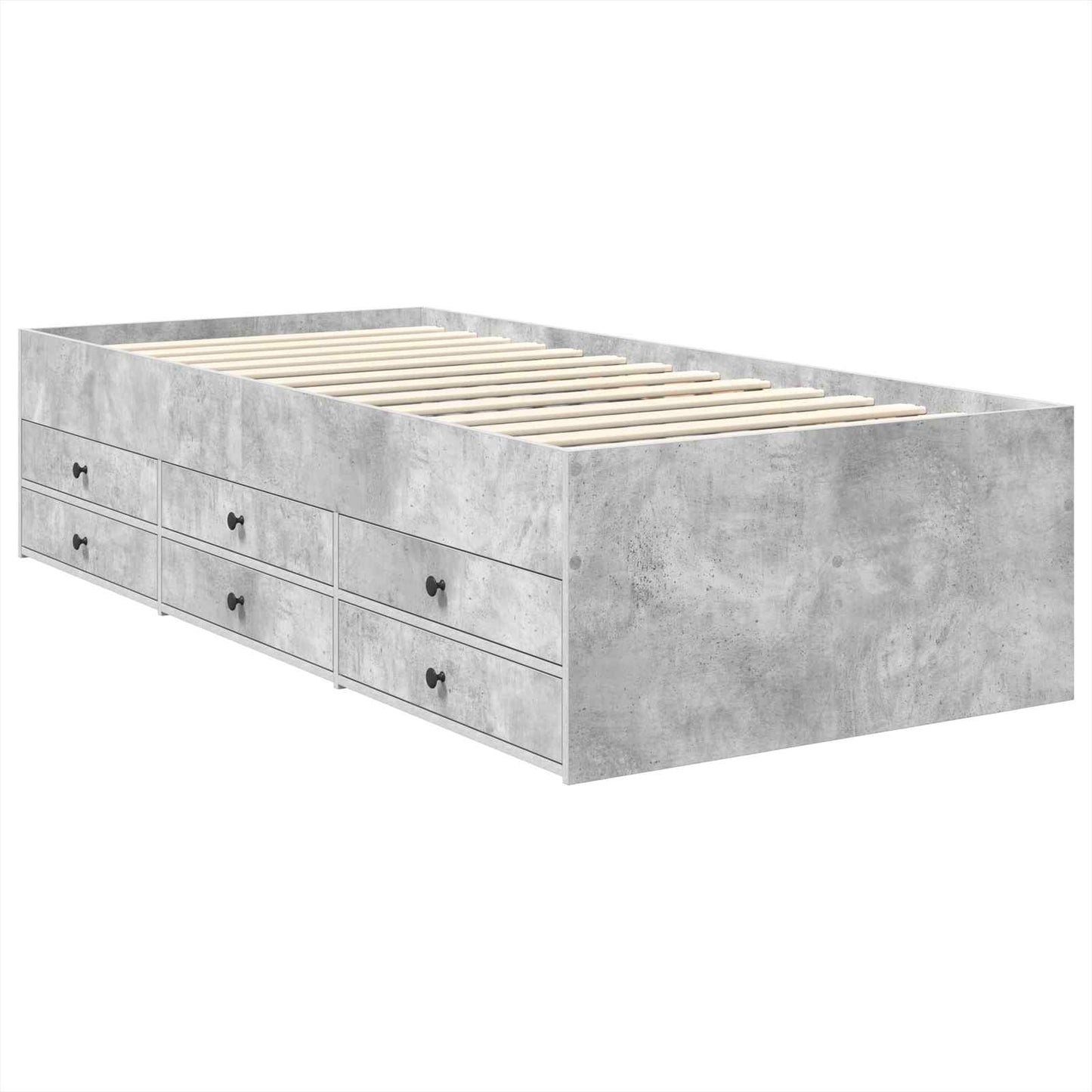 vidaXL Daybed Concrete Grey and Black 100 x 200 cm Engineered Wood