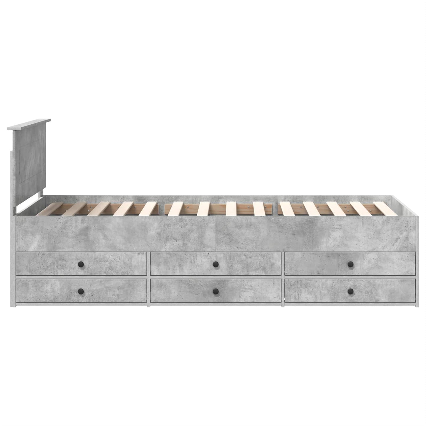 vidaXL Daybed Concrete Grey and Black 100 x 200 cm Engineered Wood