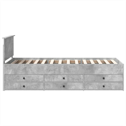 vidaXL Daybed Concrete Grey and Black 100 x 200 cm Engineered Wood
