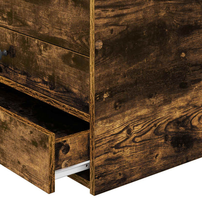 vidaXL Daybed Manual Smoked Oak and Black 100 x 200 cm Engineered Wood