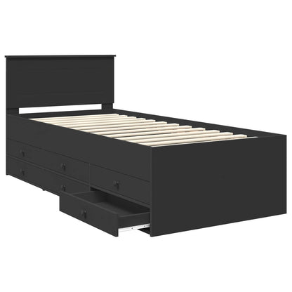 vidaXL Daybed with Drawer Manual Black 90 x 200 cm Engineered Wood