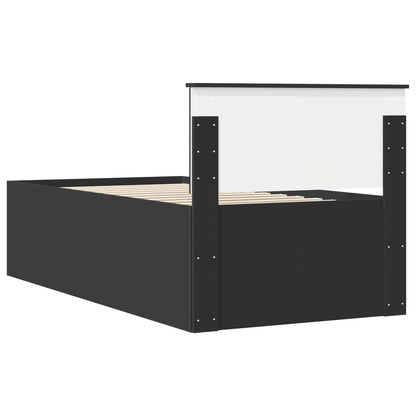 vidaXL Daybed with Drawer Manual Black 90 x 200 cm Engineered Wood