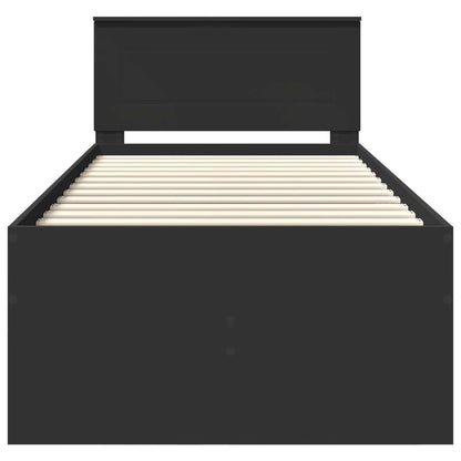 vidaXL Daybed with Drawer Manual Black 90 x 200 cm Engineered Wood
