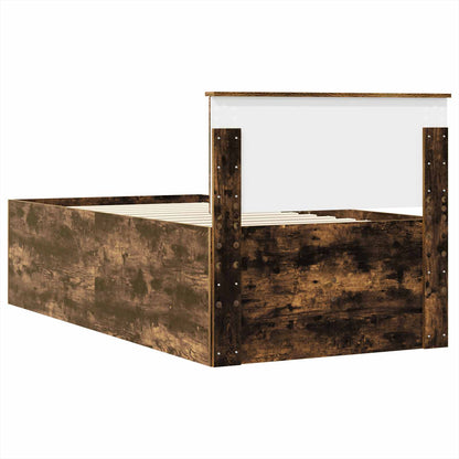 vidaXL Daybed Manual Smoked Oak and Black 90 x 200 cm Engineered Wood