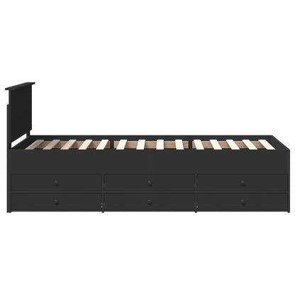 vidaXL Daybed with Drawer Manual Black 75 x 190 cm Engineered Wood