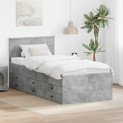 vidaXL Daybed Concrete Grey and Black 75 x 190 cm Engineered Wood
