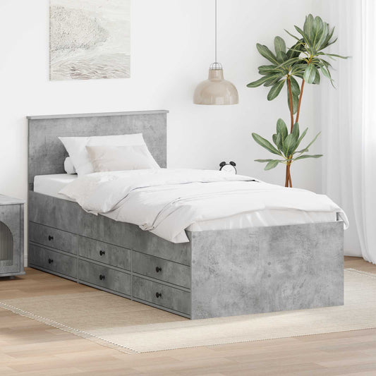 vidaXL Daybed Concrete Grey and Black 75 x 190 cm Engineered Wood
