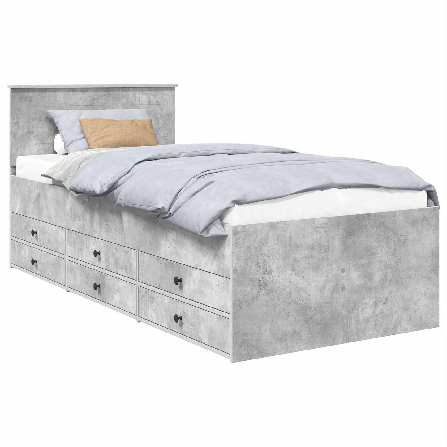 vidaXL Daybed Concrete Grey and Black 75 x 190 cm Engineered Wood