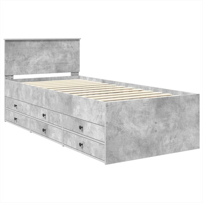 vidaXL Daybed Concrete Grey and Black 75 x 190 cm Engineered Wood