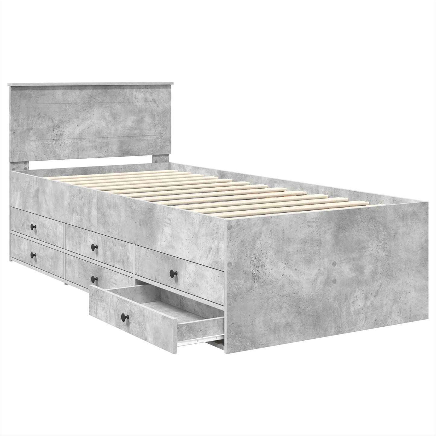 vidaXL Daybed Concrete Grey and Black 75 x 190 cm Engineered Wood