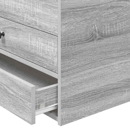 vidaXL Daybed Manual Grey Sonoma and Black 75 x 190 cm Engineered Wood