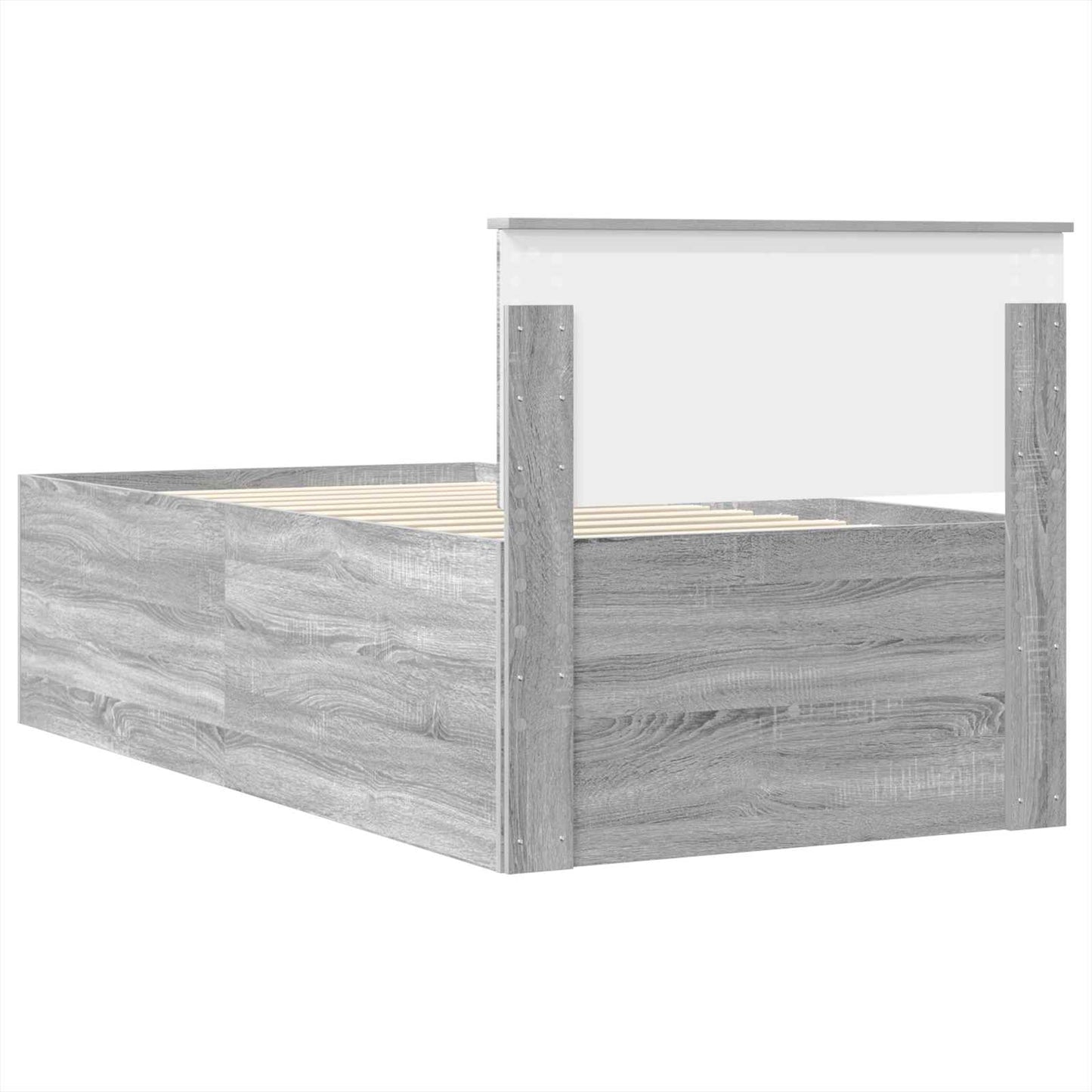 vidaXL Daybed Manual Grey Sonoma and Black 75 x 190 cm Engineered Wood