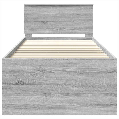 vidaXL Daybed Manual Grey Sonoma and Black 75 x 190 cm Engineered Wood