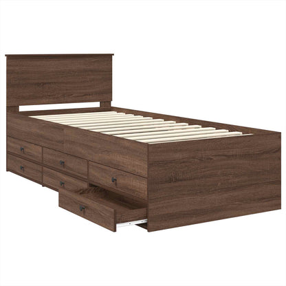 vidaXL Daybed Manual Brown Oak and Black 75 x 190 cm Engineered Wood
