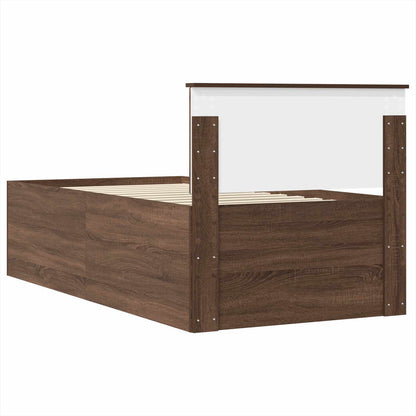 vidaXL Daybed Manual Brown Oak and Black 75 x 190 cm Engineered Wood