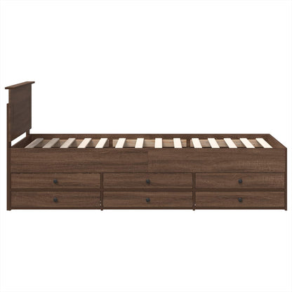 vidaXL Daybed Manual Brown Oak and Black 75 x 190 cm Engineered Wood
