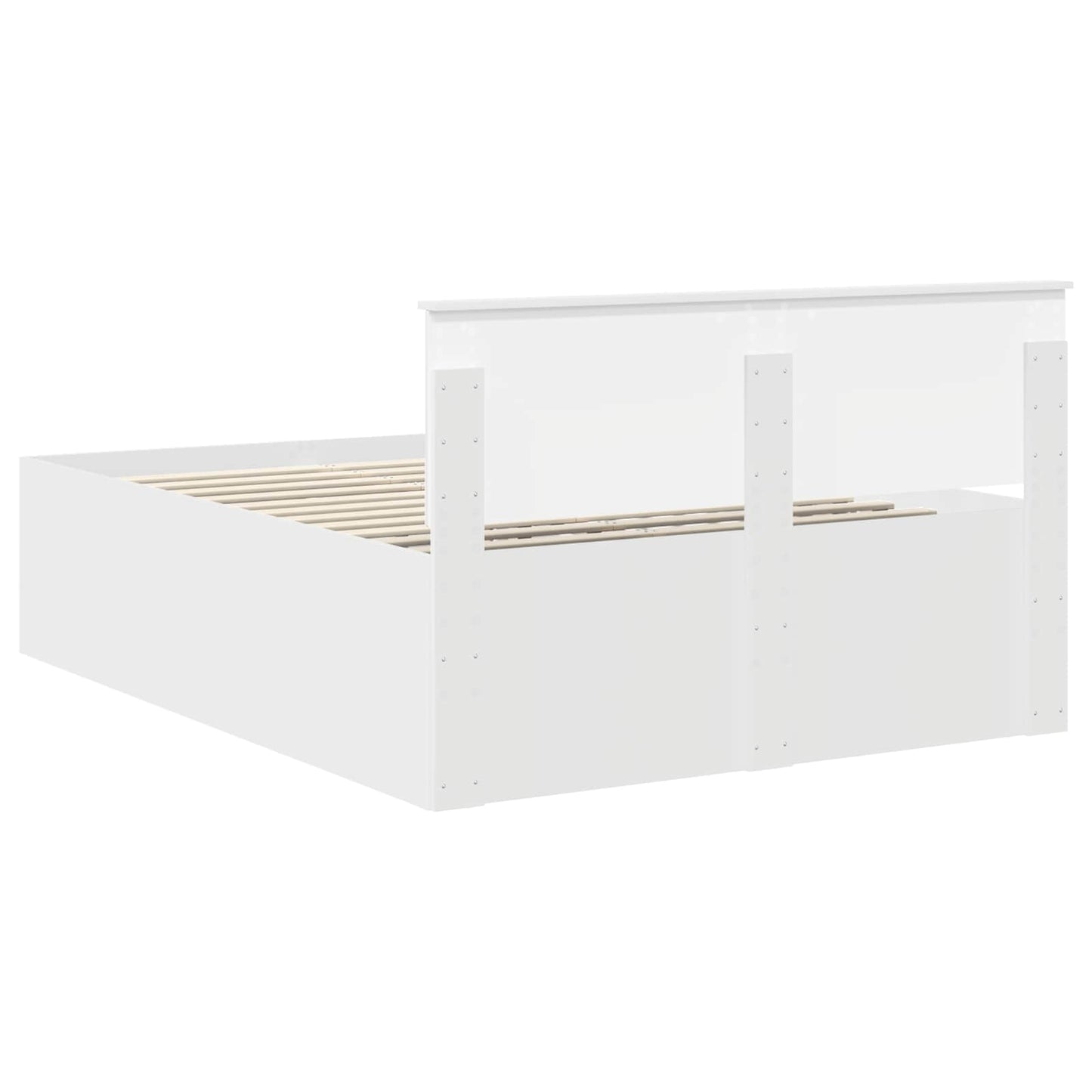 vidaXL Bed Frame with Headboard White 160 x 200 cm Engineered Wood