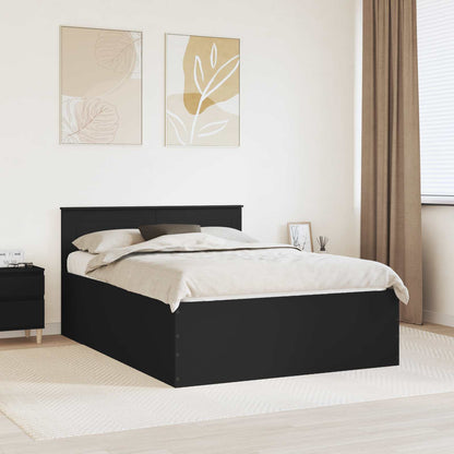 vidaXL Bed Frame with Headboard Black 160 x 200 cm Engineered Wood