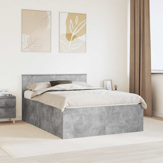 vidaXL Bed Frame Concrete Grey 150 x 200 cm Engineered Wood