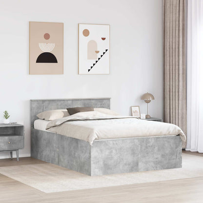 vidaXL Bed Frame Concrete Grey 150 x 200 cm Engineered Wood