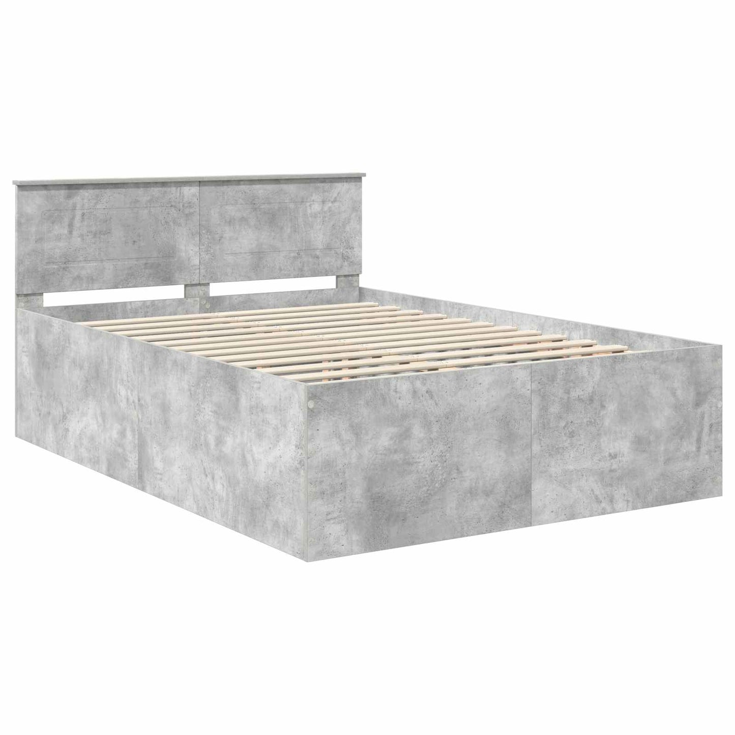 vidaXL Bed Frame Concrete Grey 150 x 200 cm Engineered Wood