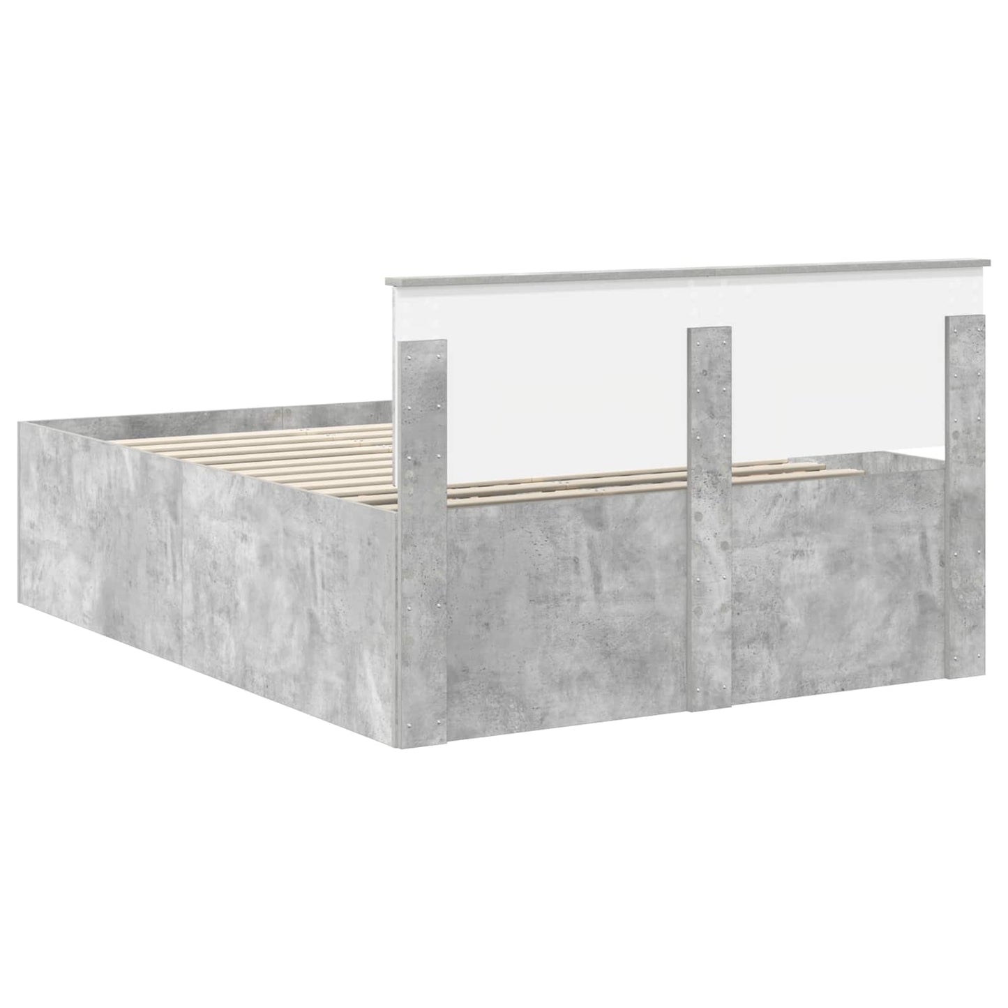 vidaXL Bed Frame Concrete Grey 150 x 200 cm Engineered Wood