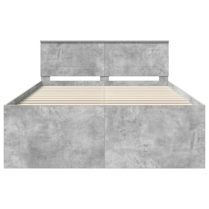 vidaXL Bed Frame Concrete Grey 150 x 200 cm Engineered Wood