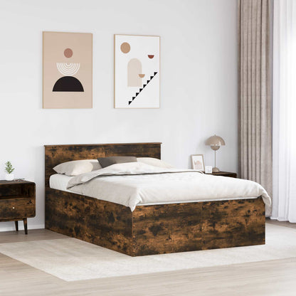 vidaXL Bed Frame Smoked Oak 150 x 200 cm Engineered Wood
