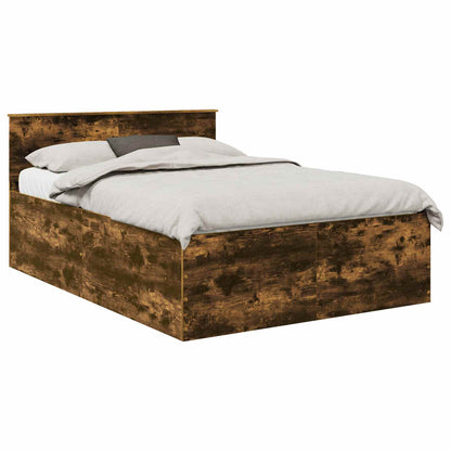 vidaXL Bed Frame Smoked Oak 150 x 200 cm Engineered Wood