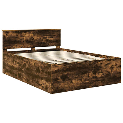 vidaXL Bed Frame Smoked Oak 150 x 200 cm Engineered Wood