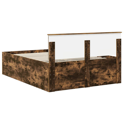 vidaXL Bed Frame Smoked Oak 150 x 200 cm Engineered Wood