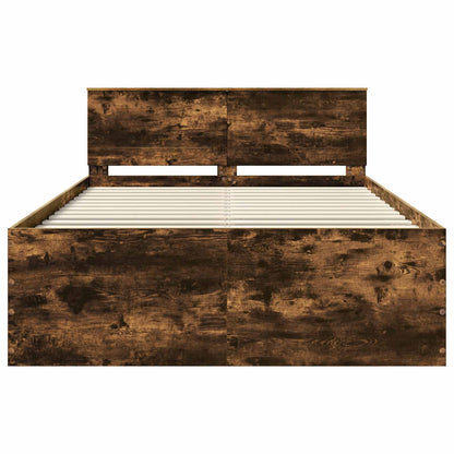 vidaXL Bed Frame Smoked Oak 150 x 200 cm Engineered Wood