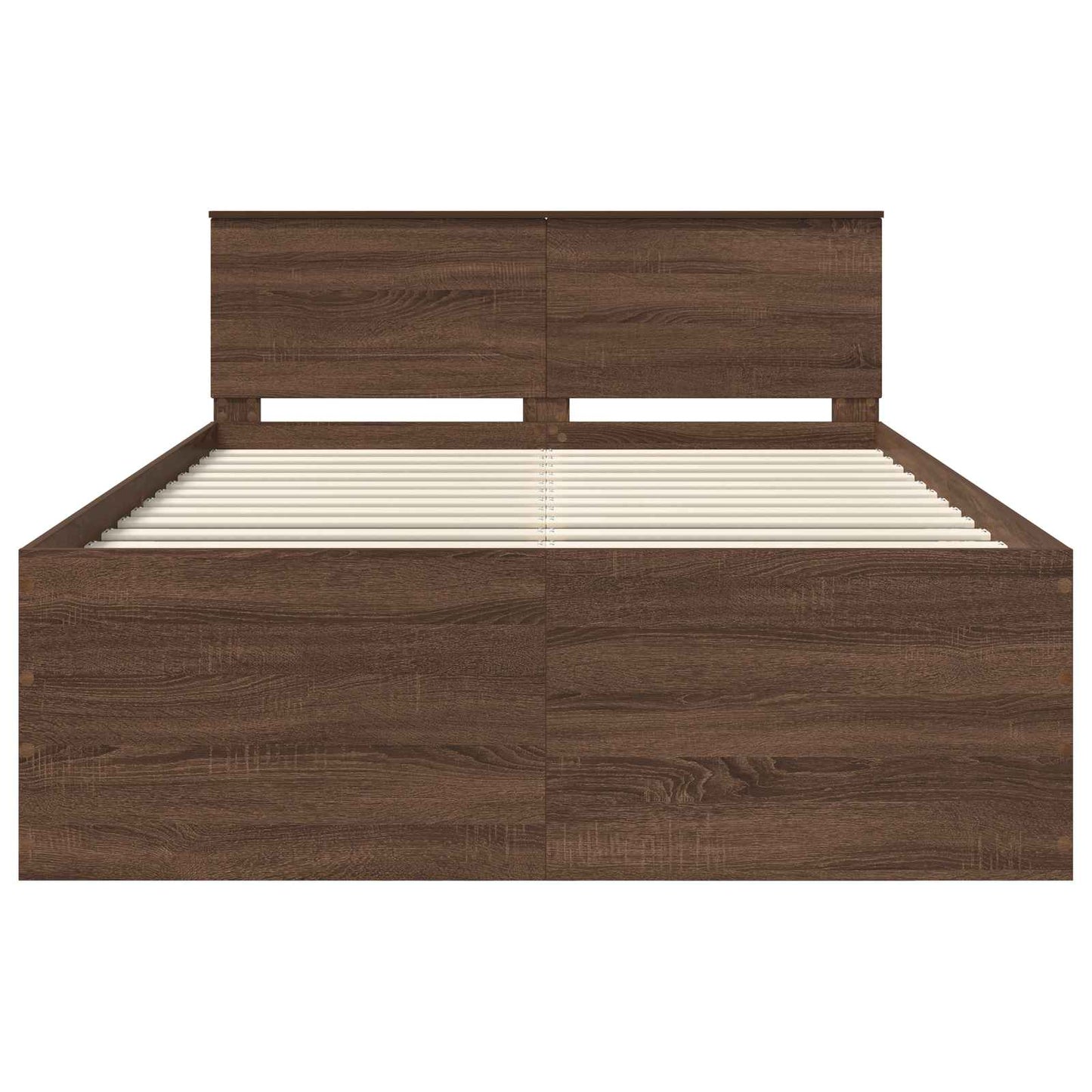 vidaXL Bed Frame with Headboard Brown Oak 150 x 200 cm Engineered Wood